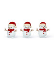 3d realistic christmas snowman xmas or new years vector image