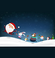 christmas snowman santa claus and animal cartoon vector image vector image