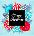 merry christmas greeting postcard vector image vector image