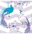 seamless pattern with peacock birds vector image vector image