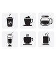 coffee icons set vector image vector image