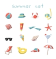summer vacation travel icons set vector image