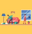 colourful home cleaning room vector image vector image