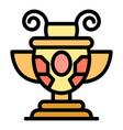 greece ancient vase icon color outline vector image vector image