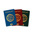 international passport on white background vector image