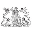 venus with attendants vintage vector image vector image
