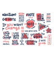 abstract objects and symbols for vote usa set vector image