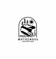 black line art motocross adventure vector image