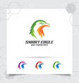 eagle head logo design with a simple flat design vector image