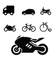 set of vehicles icon vector image vector image