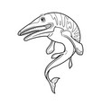 cute cartoon dinosaur mosasaurus character vector image vector image