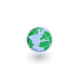 earth globe isometric flat icon 3d vector image