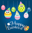 happy easter spring holiday background vector image