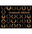 heraldic golden laurel wreaths icons vector image