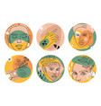 plants with leaves and woman head with hairstyle vector image