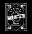 antique frame vintage border western label hand vector image