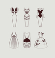 woman knee length dresses vector image vector image
