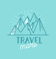 badge in trendy linear style with mountain vector image vector image