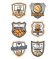 basketball game badges and sport icons vector image vector image
