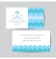 business card with palm seagulls island vector image vector image