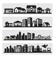 cities silhouette icon vector image vector image