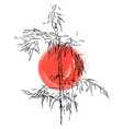 japanese traditional bamboo branches isolated vector image vector image