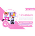 photographer flat advertising banner vector image