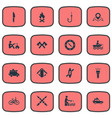 set of simple camp icons vector image vector image