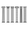 greek and roman columns set vector image