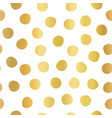 hand drawn polka dots gold foil on white seamless vector image
