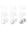 how to draw step-wise still life sketch vector image