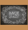 school background with hand drawn supplies vector image vector image