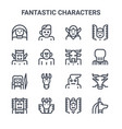 set 16 fantastic characters concept line icons vector image