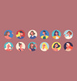 set of women avatars female characters vector image vector image