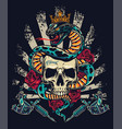 vintage colorful tattoo concept vector image