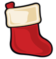 christmas gift stocking icon vector image