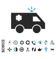 emergency car flat icon with bonus vector image