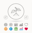 plant with leaves icon agriculture sign vector image