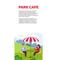 vertical brochure design for park cafe couple vector image vector image