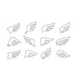 angel wings set winged abstract emblems vector image