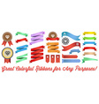 big set of colorful ribbons and labels in retro vector image vector image