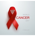 cancer awareness red ribbon vector image