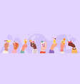 friends hands holding cocktails mojito vector image vector image
