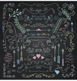 chalk drawing rustic floral design elements vector image