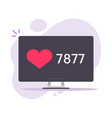 likes and followers counter for social network vector image