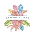 floral bouquet design with pastel banana palm vector image