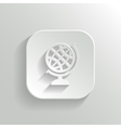 globe icon - white app button vector image vector image