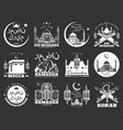 islam ramadan and mubarak religious holidays icons vector image vector image