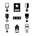 military rank icon set army insignia symbol vector image vector image