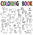 wild animal coloring book vector image